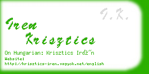 iren krisztics business card